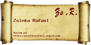 Zsinka Rafael névjegykártya
